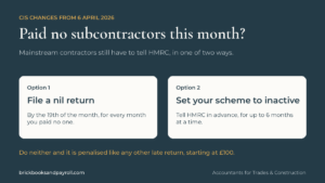 CIS nil returns from April 2026: if you paid no subcontractors, file a nil return by the 19th or set your scheme to inactive