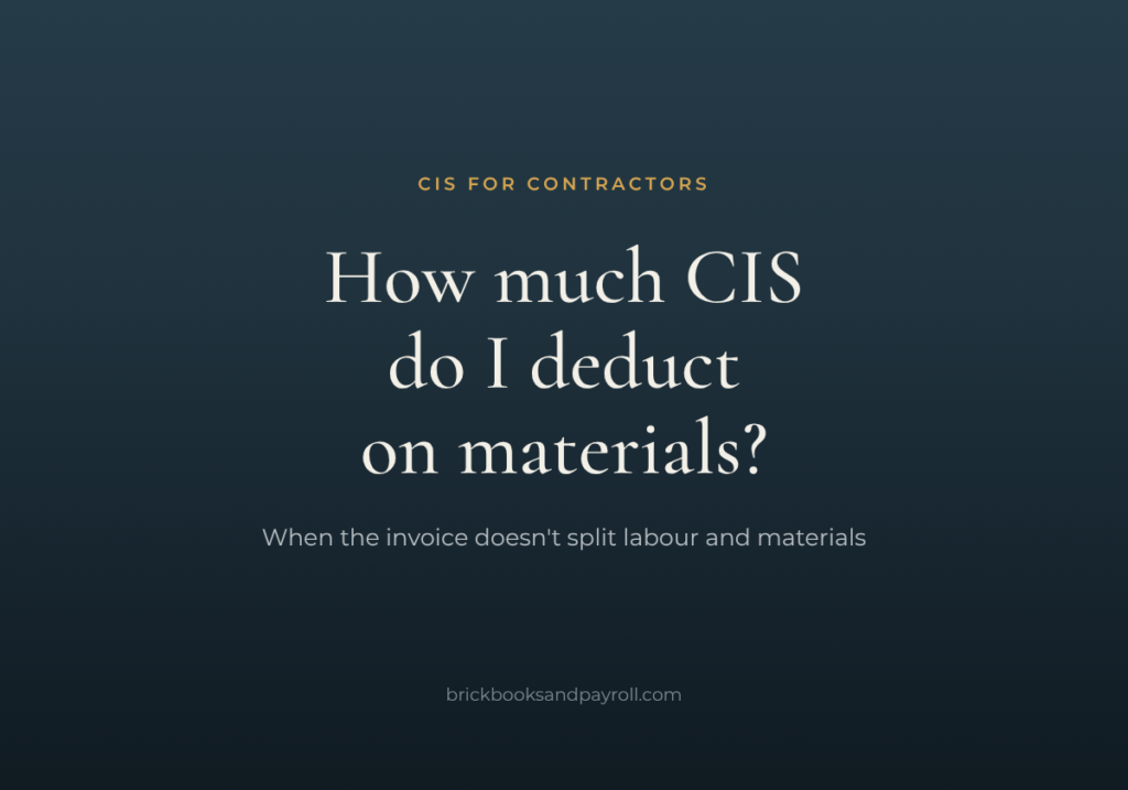 Contractor checking a subcontractor invoice to work out CIS on materials